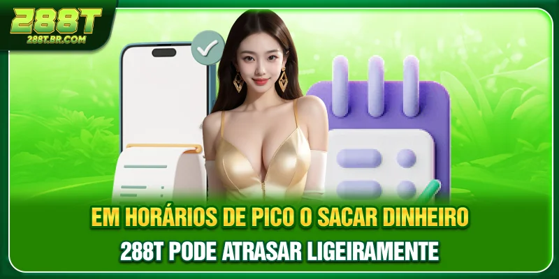 Em horários de pico, o Sacar dinheiro 288T pode atrasar ligeiramente Em horários de pico, o Sacar dinheiro 288T pode atrasar ligeiramente