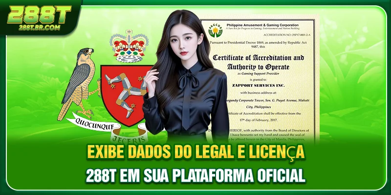 Exibe dados do Legal e Licença 288T em sua plataforma oficial