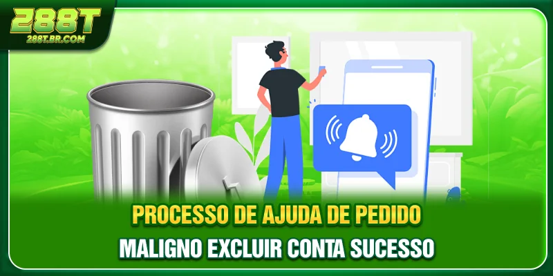Processo de ajuda de pedido maligno excluir conta sucesso